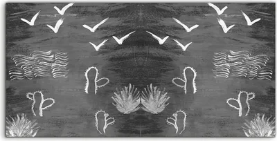Produktbild von Coloray Canvas 100x50  Wandbild Leinwand Bilder futuristische Wüste mit See Landschaft