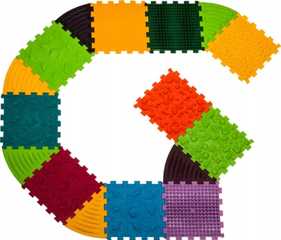 Zdjęcie produktu dla Mata do masażu sensoryczna Ortek Dinozaury 10 puzzle + 6 Trójkątów (16 el.)
