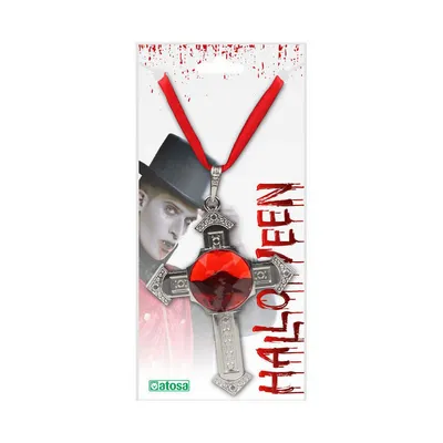 Obrázok produktu pre Halsband Crucifix Halloween Silberfarben