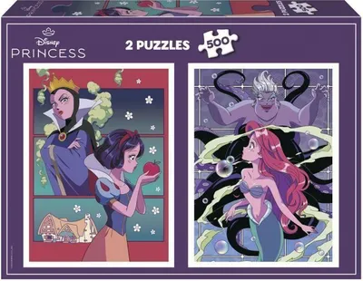 Obrázok produktu pre Puzzle, Educa, Disney Zloduchovia a princezné, 2 x 500 dielov, 34 x 48 cm
