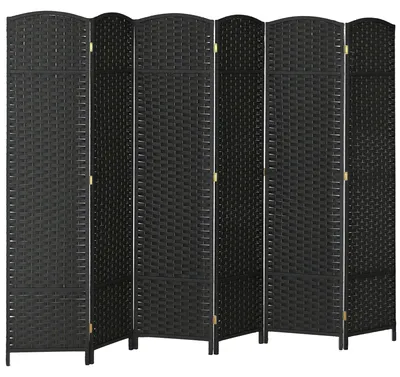 Immagine prodotto di Pannello divisorio – 6 pannelli – 240 x 170 cm – Pieghevole – Legno di pino – Schermo divisorio – Nero