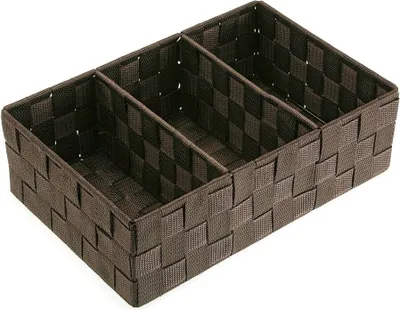 Obrázok produktu pre Box s priehradkami Versa Tmavo hnedý 21 x 10 x 32 cm