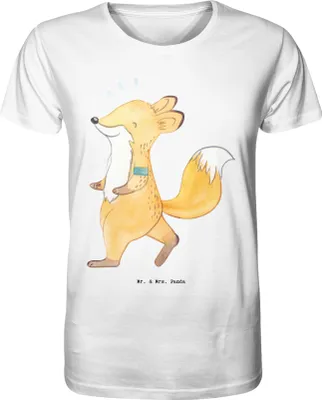 Produktbild von Mr. & Mrs. Panda T-Shirt Herren Fuchs Joggen Größe L - Weiß - Geschenk, Tshirt, Oberteil, Shirt, Dauerlauf, Laufen, Laufsport