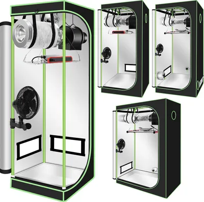 Produktbild von Peviasot Growbox Komplettset,Indoor Gewächshaus mit 100W LED Vollspektrum Dimmbar, Carbon-Filter, Ventilator, Anzuchtzelt, Zuchtzelt,60x60x140