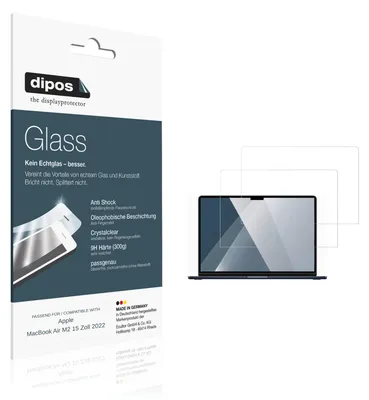 Image de 2x Protection écran pour Apple MacBook Air M2 15 Pouces 2022 Verre souple Film Protecteur 9H dipos
