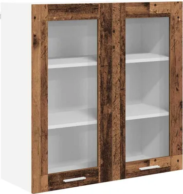 Image de vidaXL Armoire suspendue avec rangement Vieux bois 80 x 31 x 80 cm Bois composite
