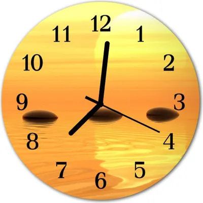 Produktbild von Glasuhr Wanduhr Küchenuhr Echt-Glas 30fi cm Wasser Sonne orange