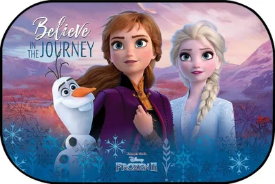 Obrázok produktu pre Tataway maxi bočná ochrana proti slnku pre jedno auto 60x40 cm Frozen - ochrana proti slnku pre dievčatá s oficiálnou Disney potlačou Anny a Elsy, skladacia a ľahko zostaviteľná