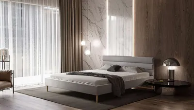 Produktbild von Polsterbett FREYA mit Gestell 140x200 Beine: Buche  Jasmine 81