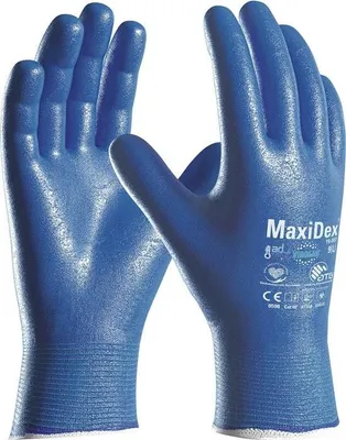 Produktbild von Handschuhe MaxiDex Gre 10 blau EN ISO 374-5/EN 388 PSA-Kategorie III