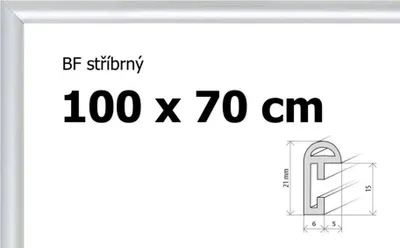Obrázek produktu pro BFHM Plastový rám na puzzle 100x70cm - stříbrný