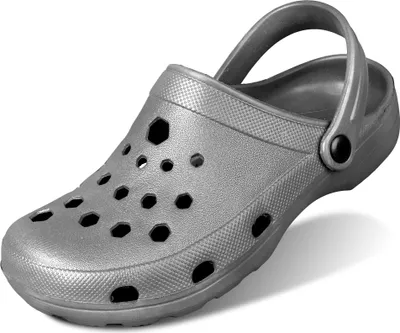 Produktbild von Uni  Clogs  atmungsaktiv, Gartenschuh Pantoletten mit Riemen Größe 42, anthrazit