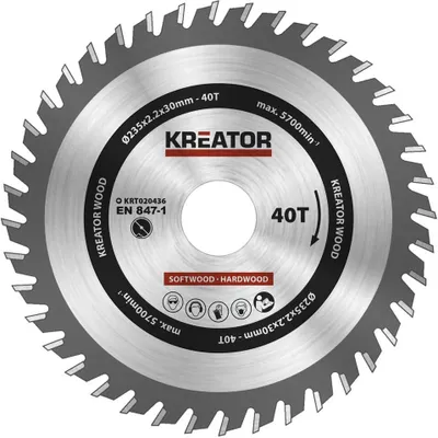 Image de KREATOR KRT020436 - Lame de scie à bois 235mm 40T