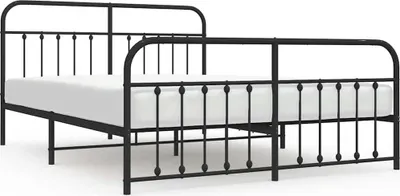Obrázek produktu pro vidaXL Postel s čelem a nohou kovová černá 183x213 cm