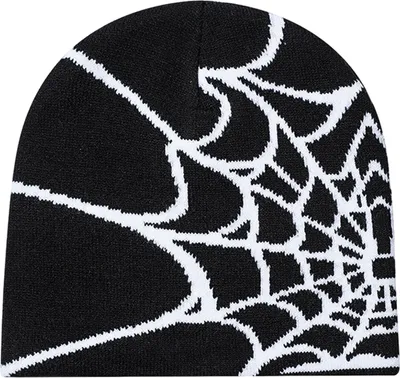 Produktbild von Uni-Wintermütze mit Spinnennetz, Jacquard-Strickkuppel, elastische Kontrastfarbe, randlose Kappe für kaltes Wetter, Cosplay, Clubparty, Kopfbedeckung