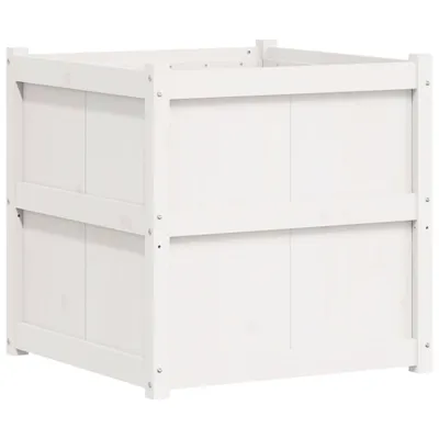 Produktbild von vidaXL Pflanzkübel Weiß 70x70x70 cm Massivholz Kiefer