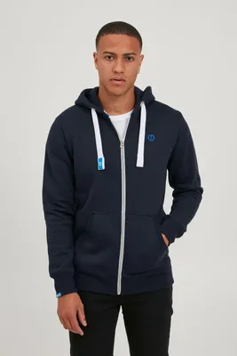 Produktbild von Solid SDBennZip Herren Sweatjacke Kapuzenjacke Hoodie mit Kapuze Reißverschluss Kordelzug Label-Details Baumwollmischung Regular fit