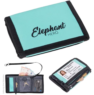 Produktbild von Geldbörse Schülerbörse Kindergeldbörse Elephant Hero Signature Brustbeutel Börse Klettbörse Wallet 13800 Solid Türkis