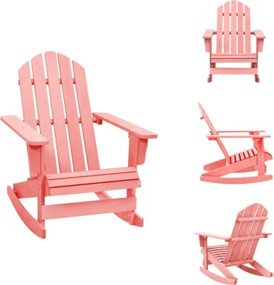 Image de vidaXL Chaise à bascule Adirondack en bois massif de sapin rose - Chaises de jardin