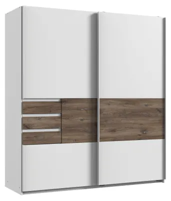 Immagine prodotto di Armadio ad ante scorrevoli Bamberg Armadio 180x65x198cm, bianco / rovere Flagstaff
