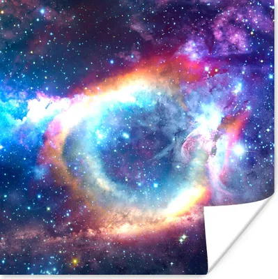 Produktbild von MuchoWow® Poster Weltraum - Regenbogen - Farben 50x50 cm - Wohnzimmerdekoration