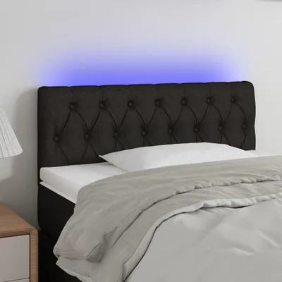 Produktbild von The Living Store LED Kopfteil Schwarz 100x7x78/88 cm Stoff