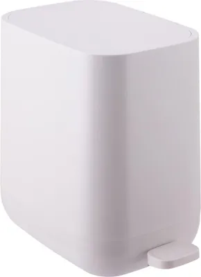 Image de Poubelle carrée à pédale de 7 L, en plastique, avec couvercle à fermeture douce