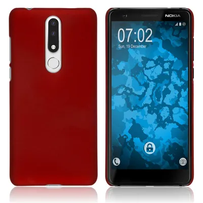 Produktbild von PhoneNatic Case kompatibel mit  Nokia 3.1 Plus - rot Silikon Hülle gummiert Cover
