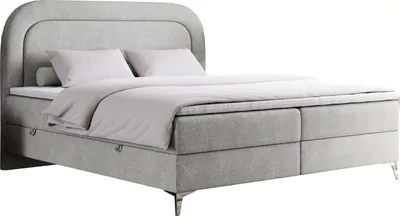 Produktbild von Doppelbett, boxspringbett mit Multipocket-Matratze, zum Schlafzimmer - EIRA - 160x200cm - Hellgrau - H3