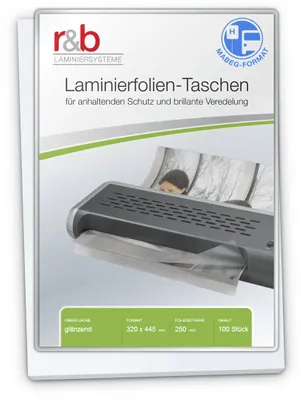 Produktbild von Laminierfolien A3 (320 x 445 mm), 2 x 250 mic, glänzend, für Fahrplanhalterung/Mabeg (100 Stück)