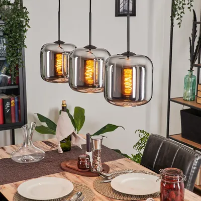 Produktbild von Pernate Hängelampe aus Metall/Glas in Schwarz/Chromfarben