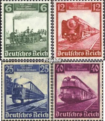 Produktbild von Briefmarken Deutsches Reich 1935 Mi 580-583 (kompl.Ausg.) gestempelt 100 Jahre Deutsche Eisenbahnen