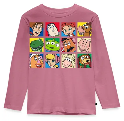 Produktbild von Spreadshirt Toy Story Friends Kacheldesign Kinder Premium Langarmshirt, 122/128 (6 Jahre), Mauve