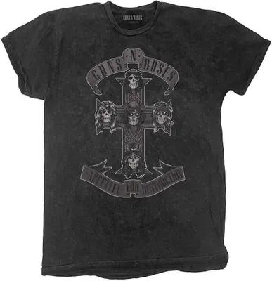 Produktbild von Guns N' Roses Monochrome Cross Dip-Dye On Black 2XL T-Shirt