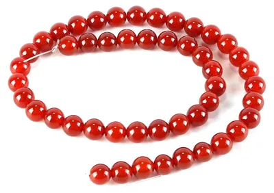 Rote Achat Perlen 8 mm, 47 Stück, Halbedelstein, DIY