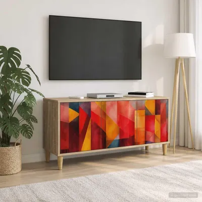 Immagine prodotto di Maison Exclusive - Mobile TV HEESCH, 102 x 33 x 50 cm, realizzato in legno impiallacciato effetto noce