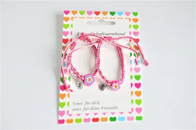 Produktbild von BFF Armband Fimo kl. Blume pink 2 Stück