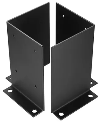 Productafbeelding van Paalhouders - Paaldragers Schroefhulzen - Terras Versterken - Verstelbaar Ontwerp - 100x100mm - Zwart
