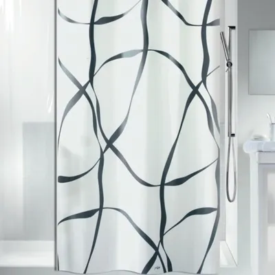 Immagine prodotto di Tenda da doccia in poliestere, dimensioni 120 x 200 cm, colore bianco e nero