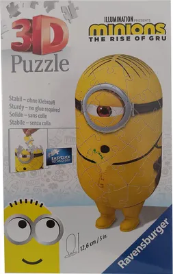 Produktbild von Ravensburger Minions Stuart 3D-Puzzle The Rise of Gru, 59 Teile, Schwierigkeitsgrad 2/5 für Kinder ab 6 Jahren, 11230