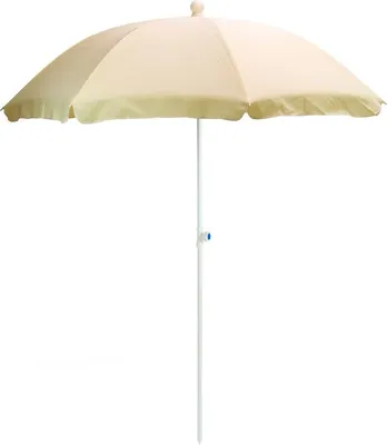 Produktbild von DEMA Sonnenschirm creme \u00d8 180 cm UV30 f\u00fcr Strand, wasserabweisend, pulverbeschichtet, mit 8 Metallstreben.