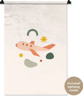 Produktbild von MuchoWow® Wandteppich Wandbehang Flugzeuge - Reisen - Sommer 60x90 cm Tapisserie Dekoration Wandtuch - Foto-Teppich - Abwaschbar