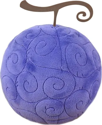 A plush toy resembling a devil fruit from the anime One Piece.