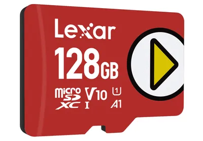 Produktbild von Lexar, 128GB MicroSDXC Gaming-Speicherkarte mit hoher Geschwindigkeit, Rot