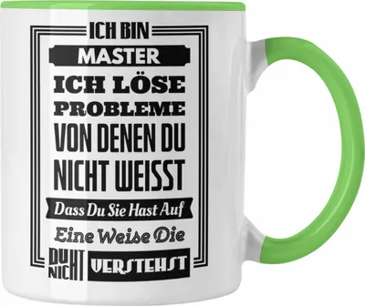 Produktbild von Trendation - Master Prüfung Tasse bestanden Geschenk Abschluss Masterarbeit Exam Prüfung (Grün)