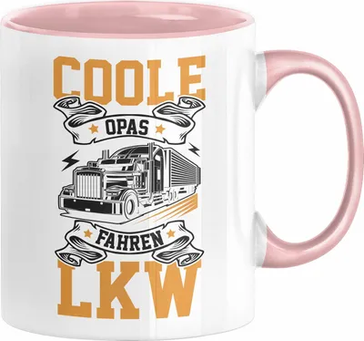 Produktbild von LKW Opa Geschenk Tasse Coole Opas Fahren LKW Vatertag Opa Geschenkidee Geburtstag Lastkraftwagen-Fahrer Fernfahrer (Rosa)