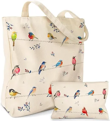 Obrázok produktu pre Sada látkových tašiek, 2 kusy: nákupná taška 38x42 cm + kozmetická taška 22x12x15 cm, opakovane použiteľné