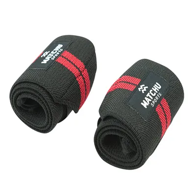 Produktbild von Matchu Sports Wrist Wraps - Schwarz/Rot - 40 cm - 8 cm - Elastisch