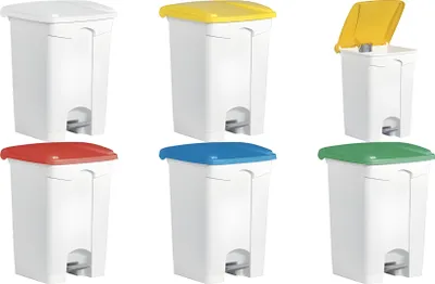 Obrázok produktu pre helit H2402125 helit Pedálový odpadkový kôš „the step“, 45 litrov, biela/červená