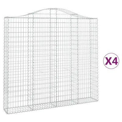 Produktbild von Gabionen mit Hochbogen 4 Stk. 200x30x180/200cm Verzinktes Eisen